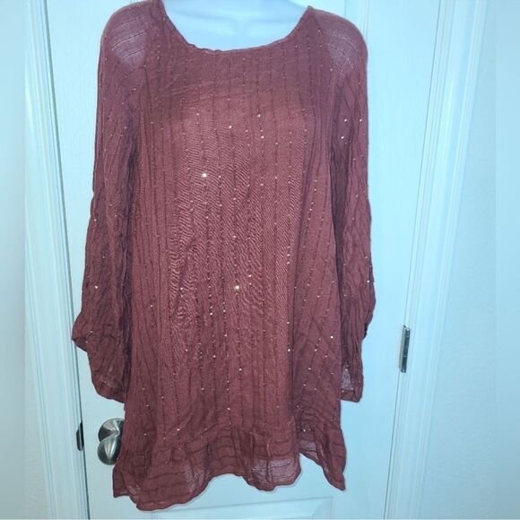 Sundress Women's beaded Knit dress in Rust swim coverup xs/s - Picture 1 of 12